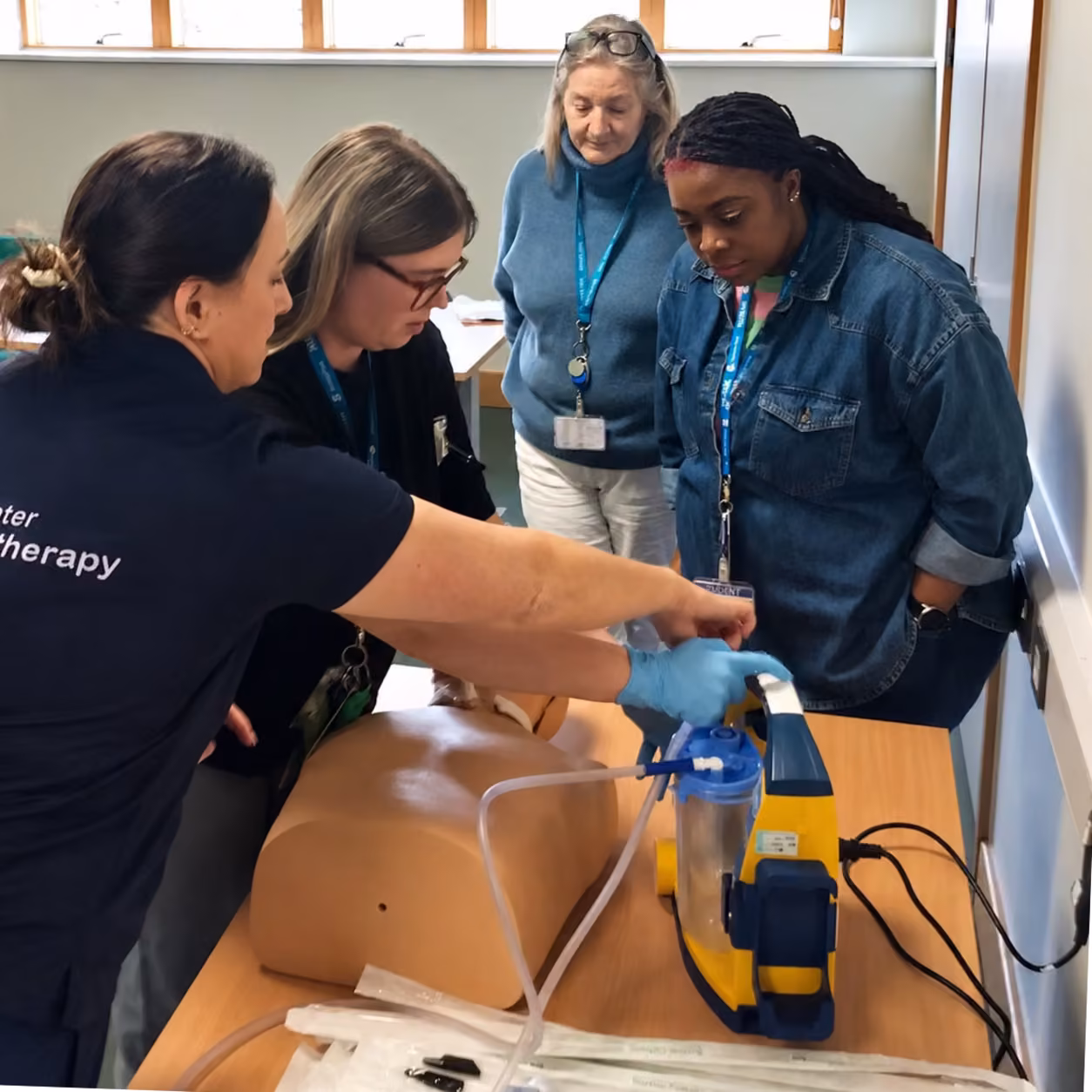 Specialist suction training in progress